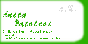 anita matolcsi business card